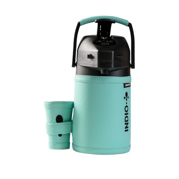 TERMO TERERE INDIO 1.9 LT FORRADO EN SIMIL CUERO PREMIUM VERDE TIFFANY