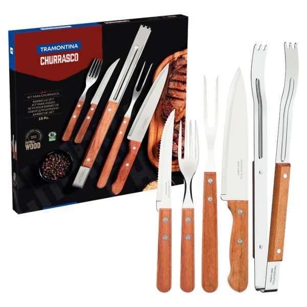 JUEGO DE CUBIERTOS TRAMONTINA PARA ASADO 15PZ T223992 7891112076891