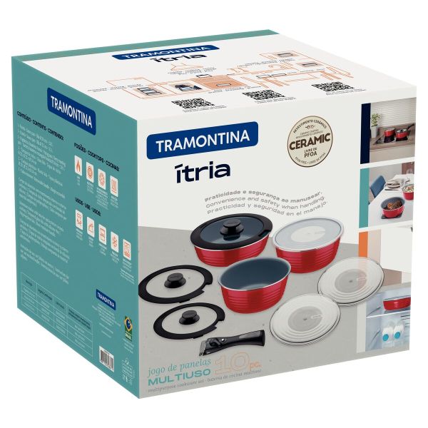 Juego de Ollas Tramontina Paris T285991 5P Rojo