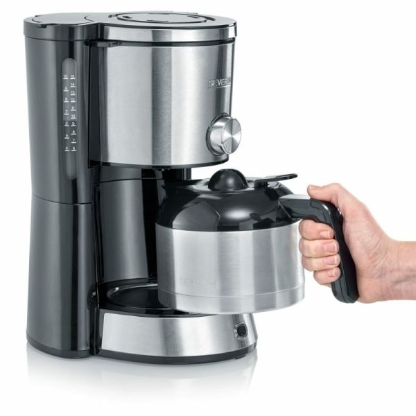 Cafetera con dos jarras termo 9485, negro plata ○ voltaje: 800 W ○  capacidad: for 8 cups ○ dos jarras termo con entrada de…