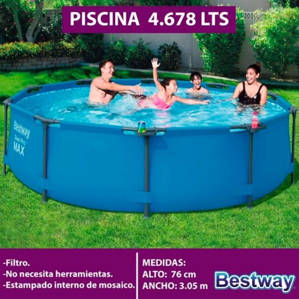 Tupi S A Piscina Bestway Lts X Mx Cm Estructura Metalica