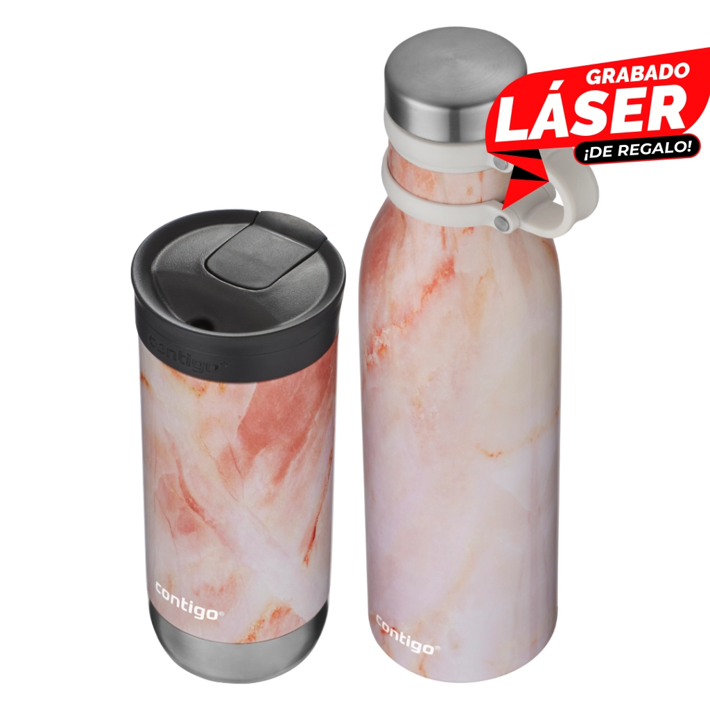 TUPI S.A. - COMBO DE 2 VASOS CONTIGO 2 EN 1 RIVER NORTH BLANCOS SUNBEAM  GOLD