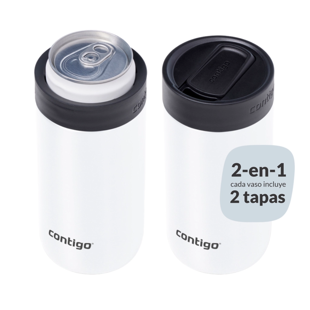 TUPI S.A. - COMBO DE 2 VASOS CONTIGO 2 EN 1 RIVER NORTH AZUL DARK ICE +  BLANCO SUNBEAM