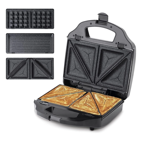 Ufesa SW7950 Sandwichera 3 en 1 Cook&Fun, 900W, Grill, Gofres y