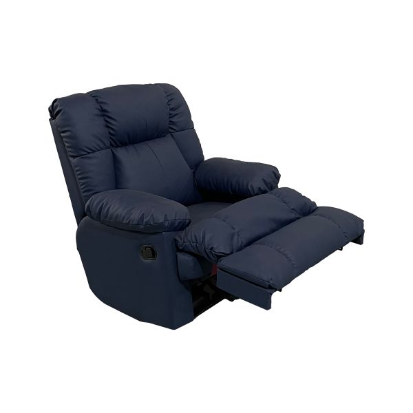 SILLON RECLINABLE COUFA 025 FIJO A CABO ECOCUERO AZUL