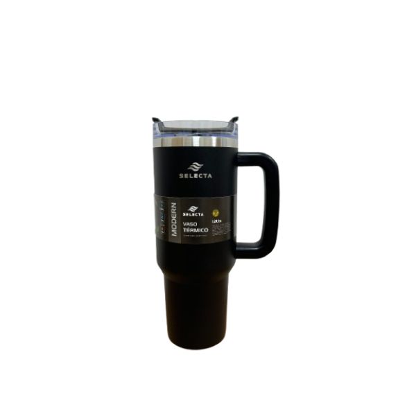 VASO VIAJERO TERMICO 1.2L ACERO INOX NEGRO SELECTA 115099-01