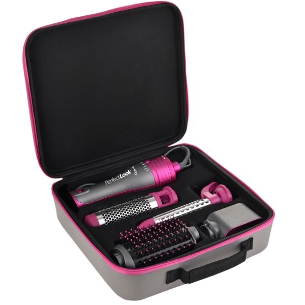 KIT DE CEPILLO SECADOR QUANTA PERFECTLOOK QTKCS7001 BIVOLR GRIS ROSA