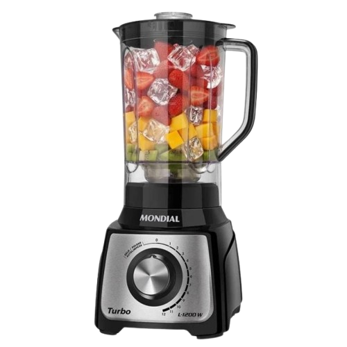 LICUADORA TURBO INOX BLACK MONDIAL 12 VELOCIDADES - 3,0L - 1200W