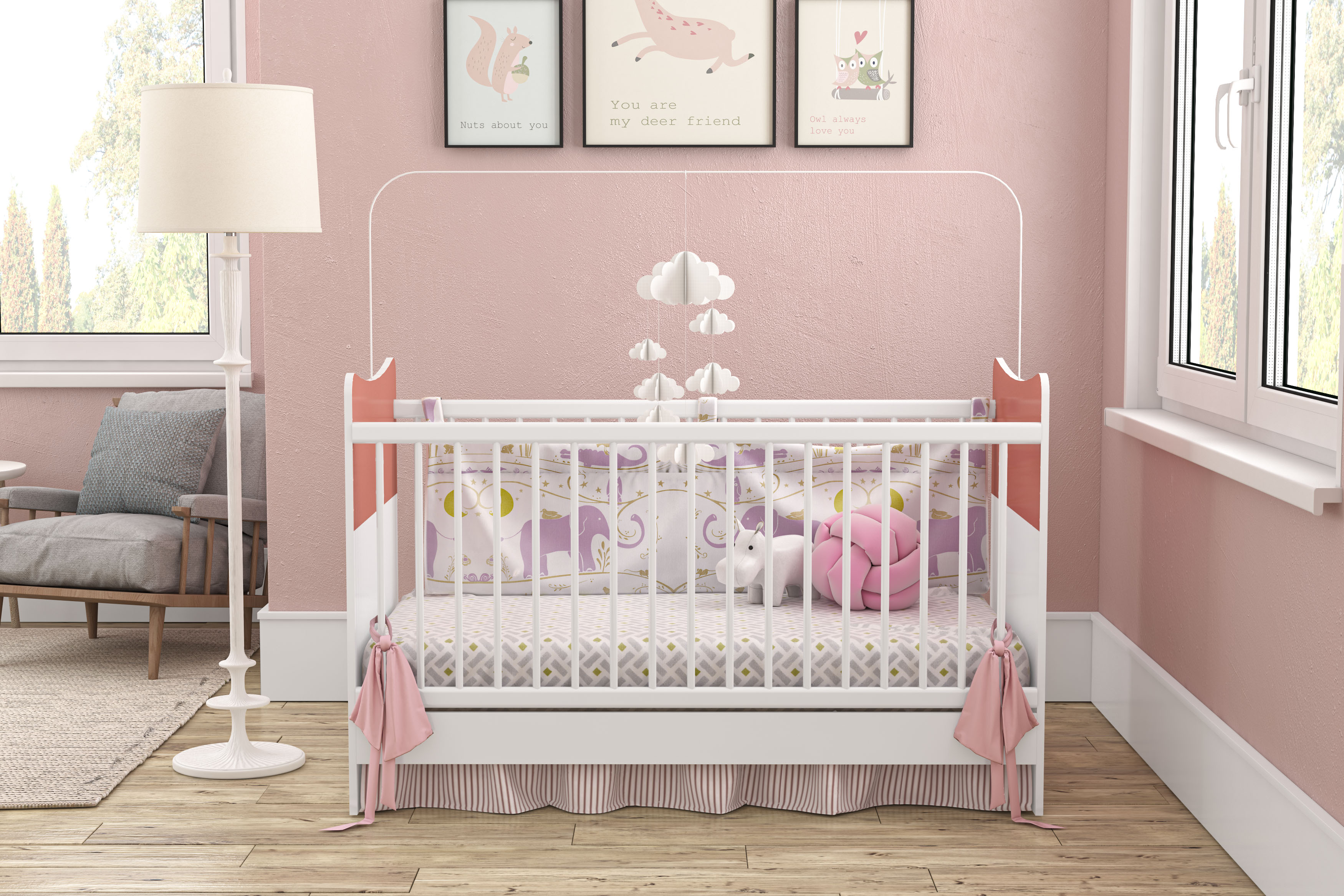CUNA ORLANDO 2542 BLANCO/ROSA POLITORNO