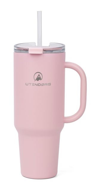 VASO TUMBLER 1.2Lt. CON PAJITA PE ROSADO. UTENDORS DA-111S-PSP