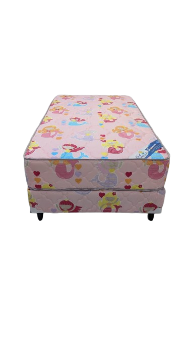 BASE C/ COLCHON 100X190 FLEX NEO INFANTIL ROSADO INMAPOL DISEÑO SIRENITA