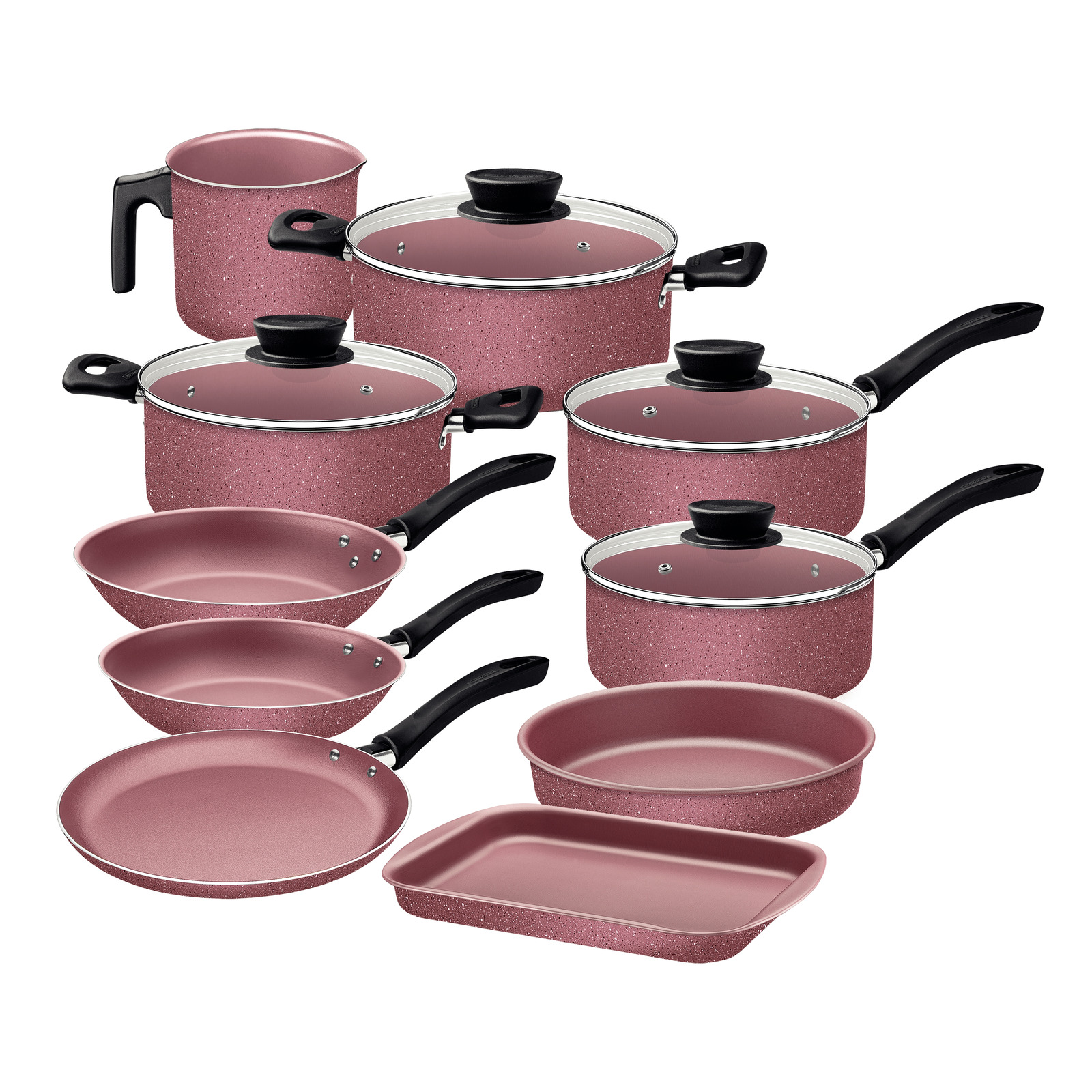 JUEGO DE OLLAS TRAMONTINA LINZ ROSA 10 PZS