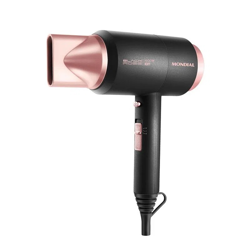 SECADOR DE PELO MONDIAL BLACK ROSE ION COMPACTO