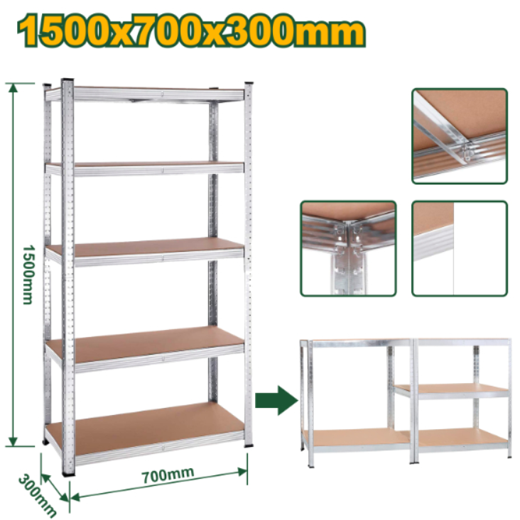 ESTANTE RACK (70X30X150CM) 5 NIVELES. JADEVER JDTS1A73