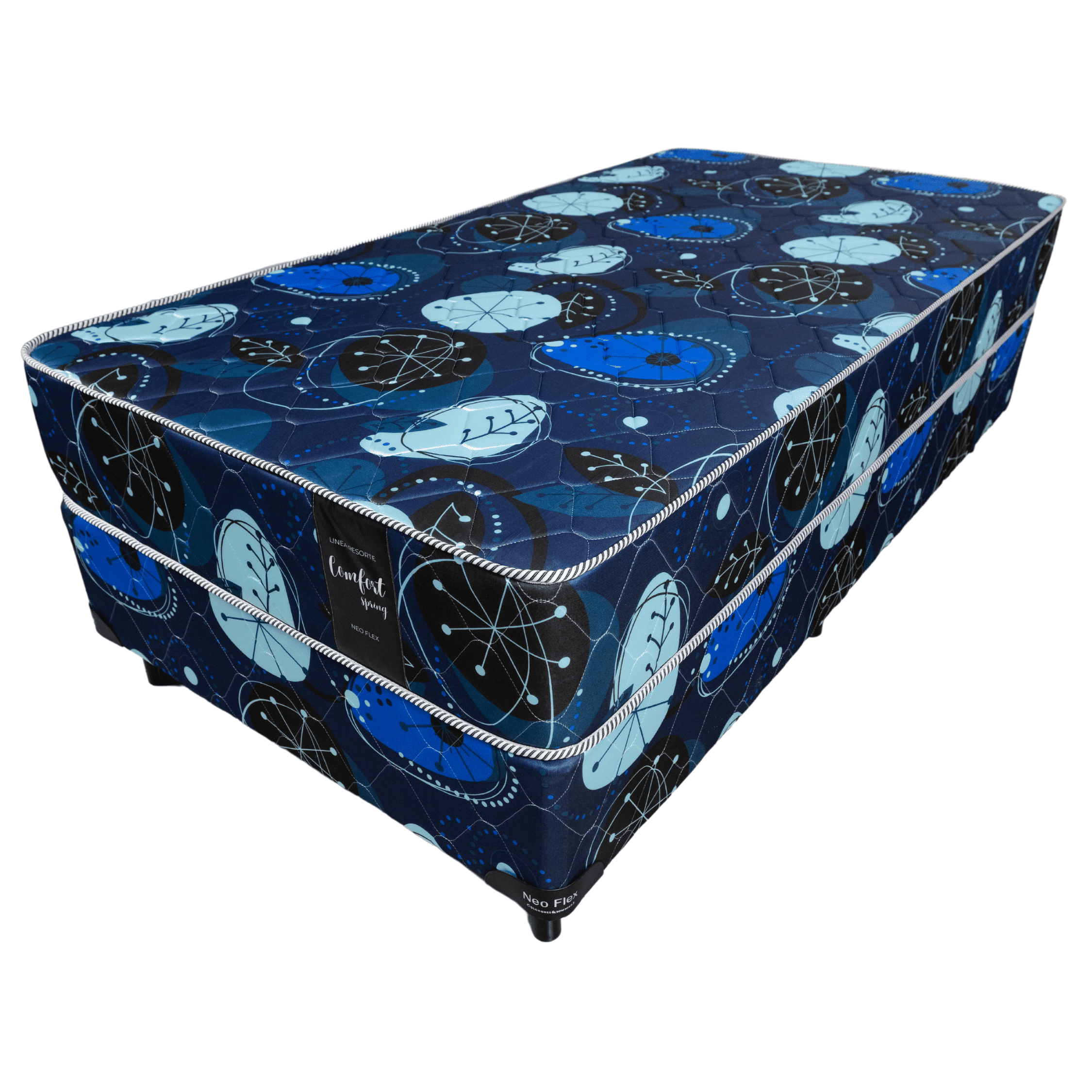 BASE C/ COLCHON NEOFLEX 100X190X25 CONFORT SPRING AZUL