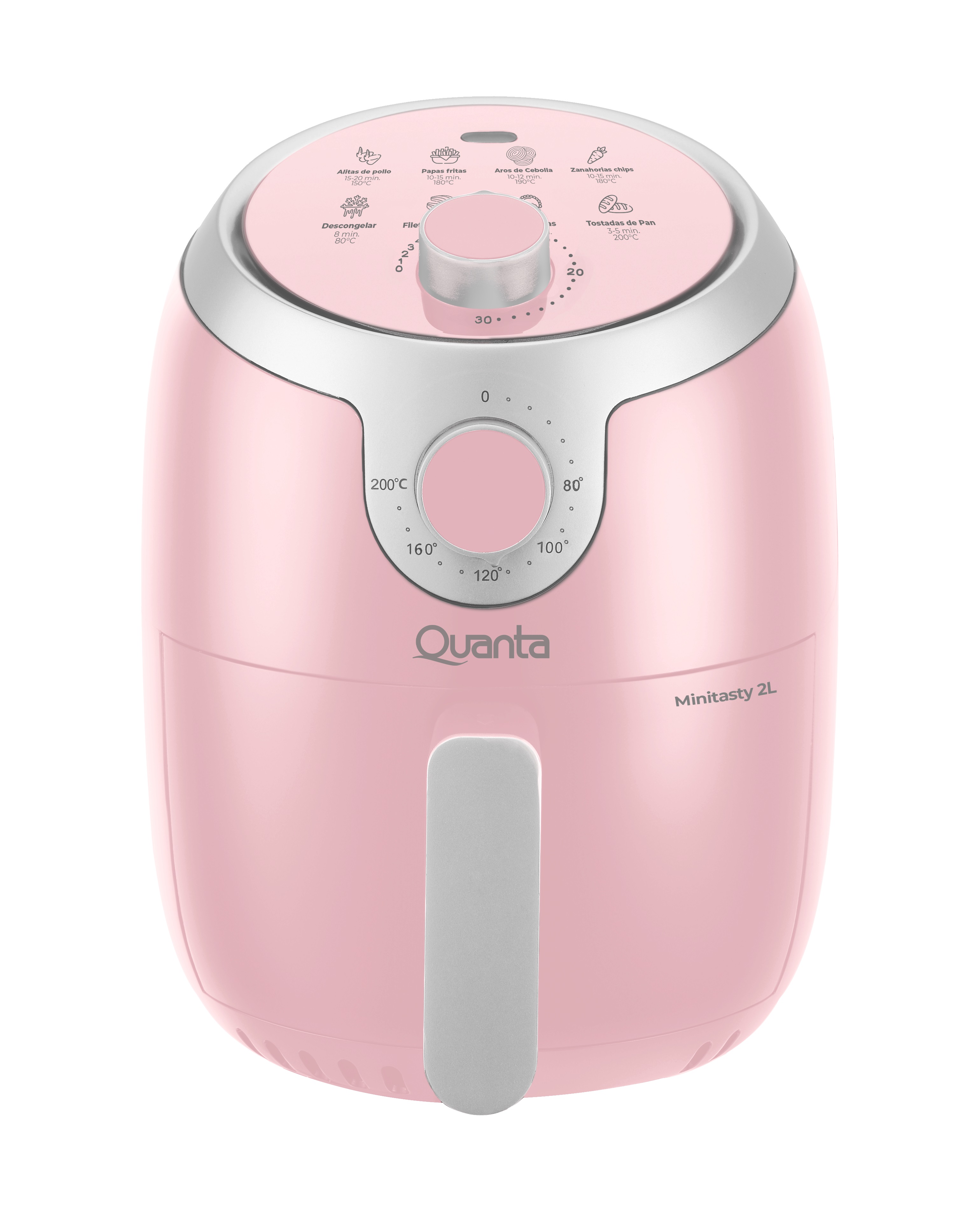 FREIDORA QUANTA AIR FRYER 2LTS. QTAF230 MINITASTY 200° 1000W 220V ROSA