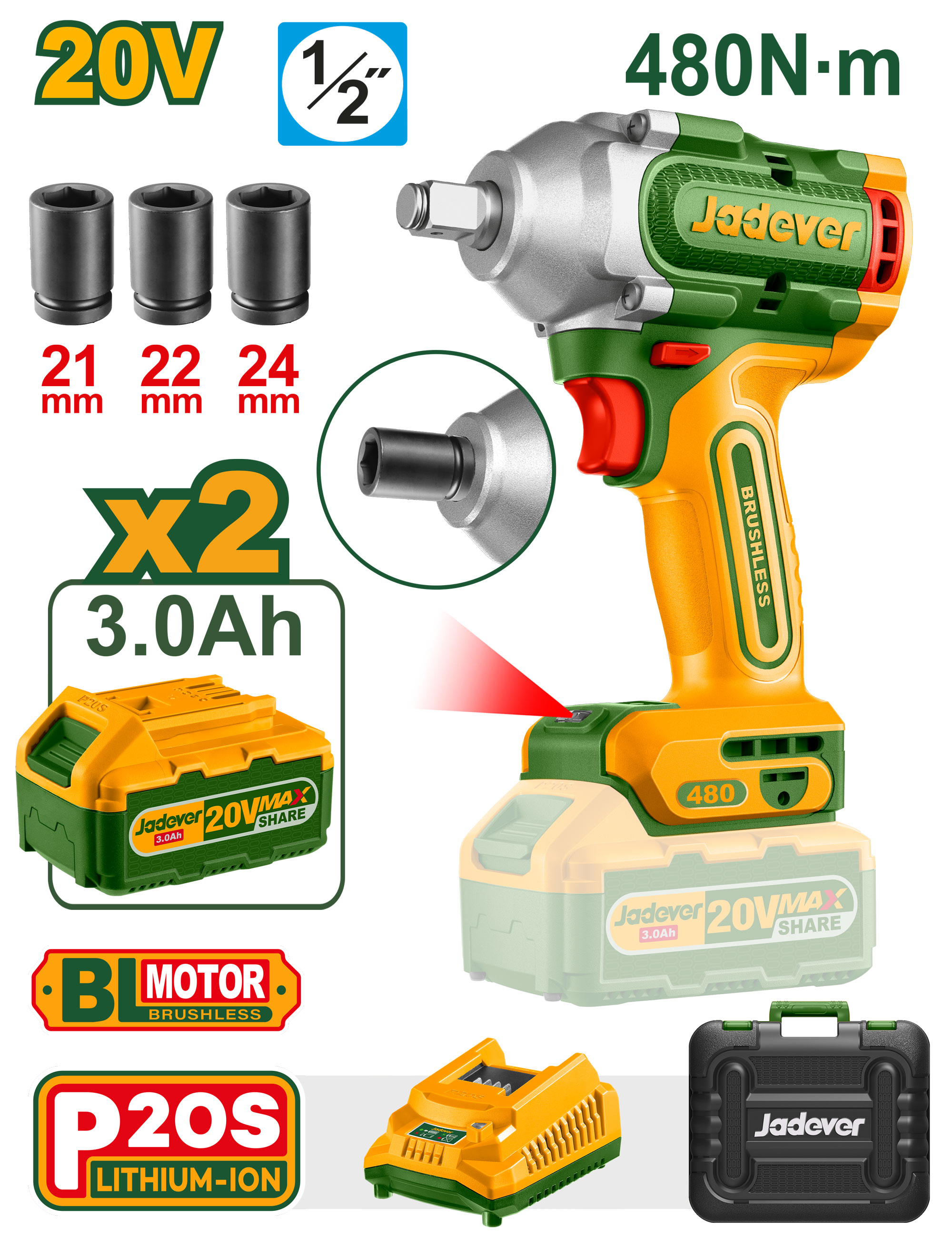 LLAVE DE IMPACTO JADEVER 1/2