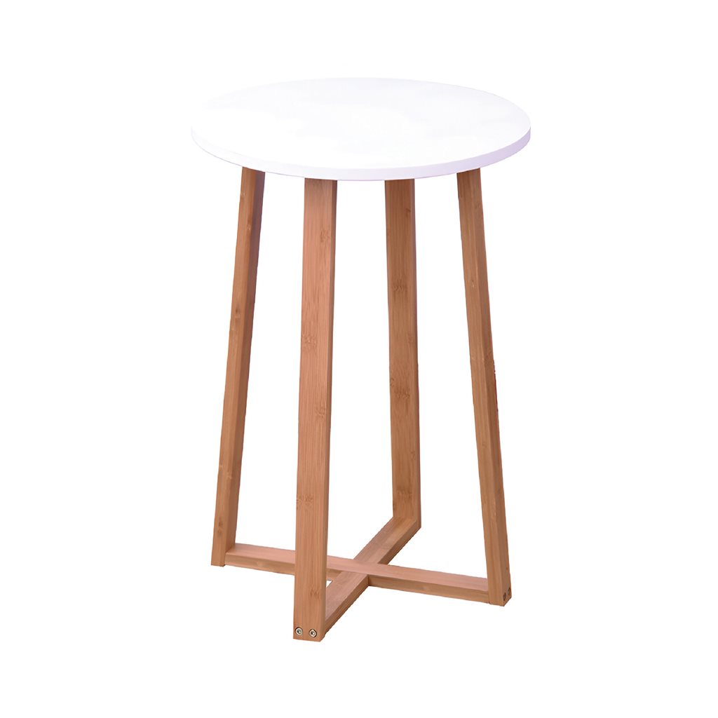 MESITA REDONDA DE BAMBOO – BLANCO | DISEÑO ÚNICO Y MODERNO SELECTA